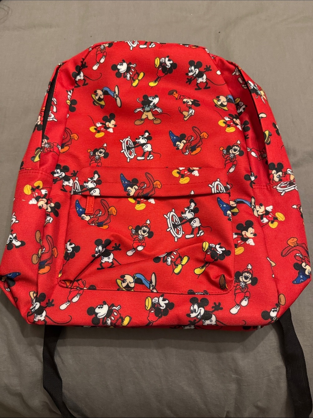 Kids Red Mickey Mouse Print Backpack